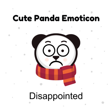 Panda sad Emoji. Chinese bear sadness or disappointed emotion isolatedのイラスト素材