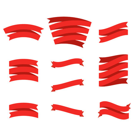 Set of red ribbonsのイラスト素材