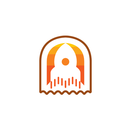 Rocket Icon isolated on white background. New project concept for logoのイラスト素材