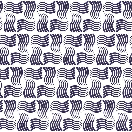 Black seamless wavy line pattern vector illustration. Abstract textureのイラスト素材