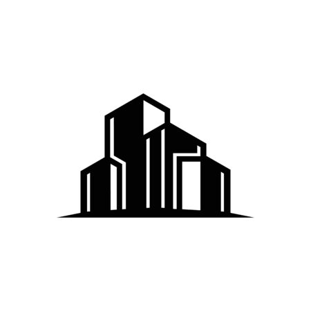 Building . Real estate sign. Cityscape graphic symbol concept illustration.のイラスト素材