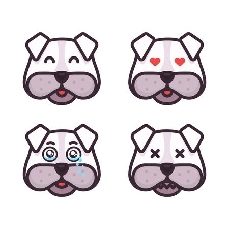 Dog emoticons set different expressionsのイラスト素材