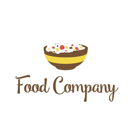 Food and restaurant logo design idea. Logo with negative space. Cooking creative symbol template.のイラスト素材