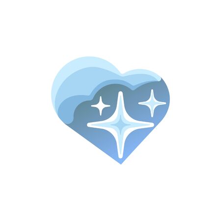 Icon with heart and stars. Vector illustration or templateのイラスト素材