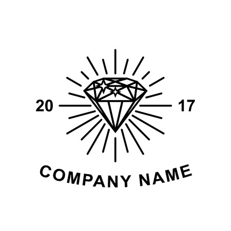 Diamond logotype concept. Black diamond outline icon for logo or illustrationのイラスト素材