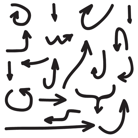 Hand drawn arrows setのイラスト素材