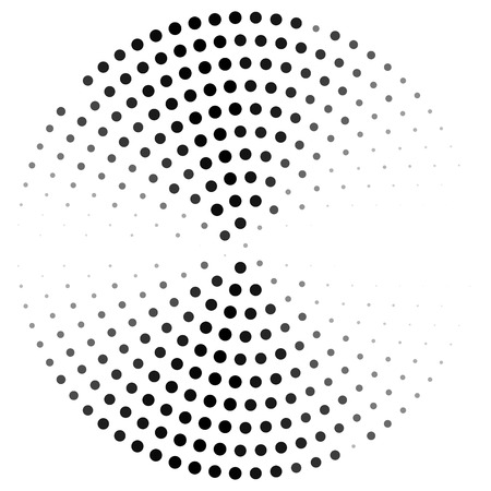 Abstract dotted circle curved. Illustration design in halftone style.のイラスト素材