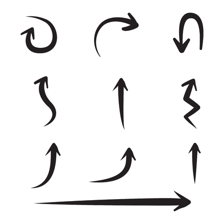 Hand drawn arrows setのイラスト素材