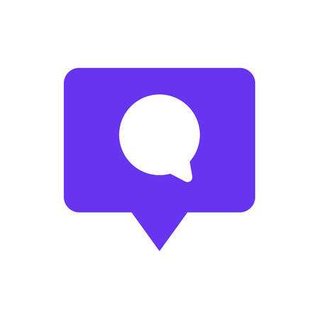 Speech bubble chat icon with pin mark. Comment symbolのイラスト素材