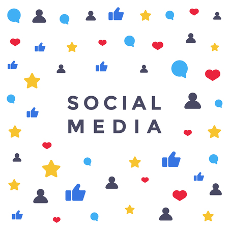 Social media network. Like symbol. Flat vector illustration for background or bannerのイラスト素材