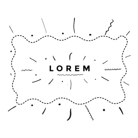Hand drawn frame. Cartoon style element for designのイラスト素材