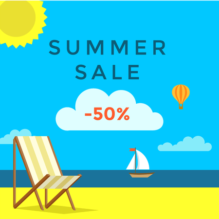 Summer sale bannerのイラスト素材
