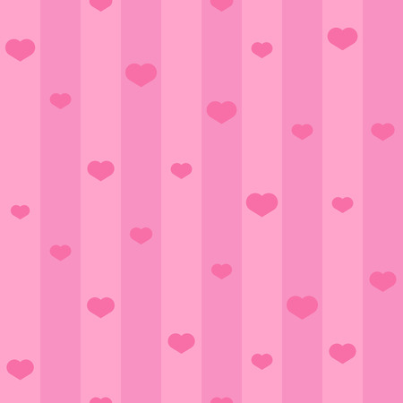 Pink seamless heart pattern. Background with hearts and stripesのイラスト素材