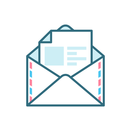 Open mail flat iconのイラスト素材