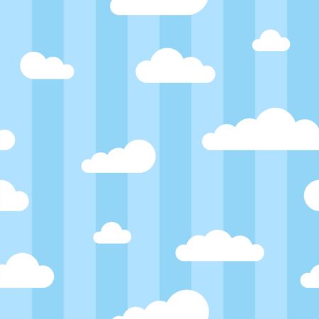 Seamless square pattern with clouds and linesの写真素材