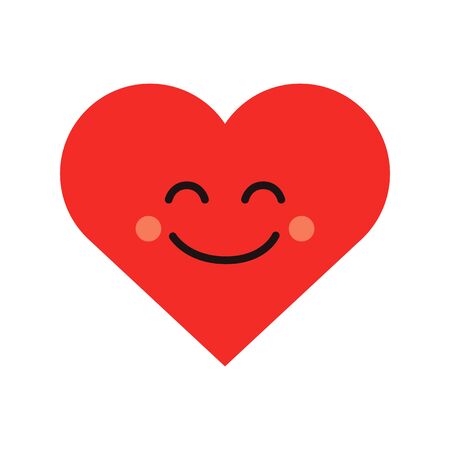 Cute heart emoji. Smiling face iconのイラスト素材