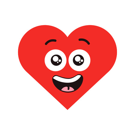 Red smiling heartのイラスト素材