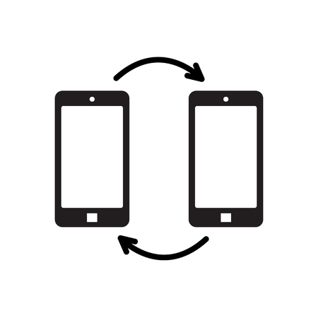 Black mobile phones and arrowsのイラスト素材