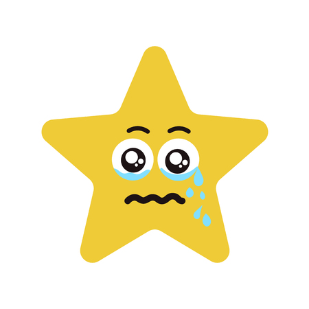 Emotional face star cryのイラスト素材