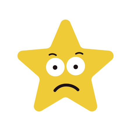 Star cute character sad expressionのイラスト素材