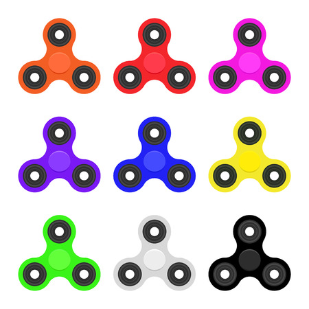 Hand spinner set flat vector illustration.のイラスト素材