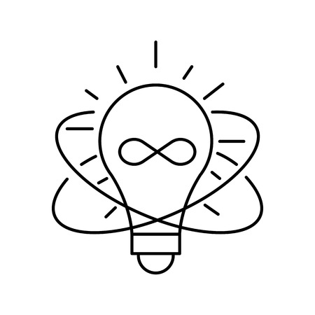 Lamp line icon on white background. Idea symbol. Isolated vector lined illustration for web or app design.のイラスト素材