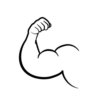 Muscle black icon isolated on white backgroundのイラスト素材