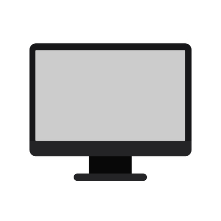 Computer monitor icon. Flat symbol. Vector illustration isolated on white backgroundのイラスト素材