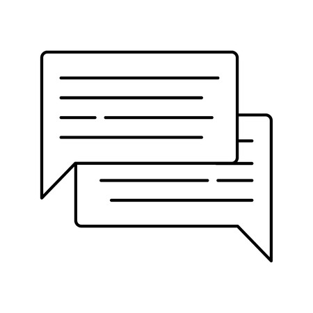 Speech bubble icon isolated on white background. Isolated vector lined illustration for web or app design.のイラスト素材