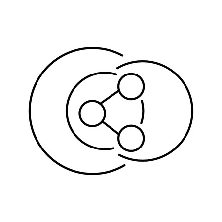 Share outline icon vector illustration. Social share line symbol.のイラスト素材