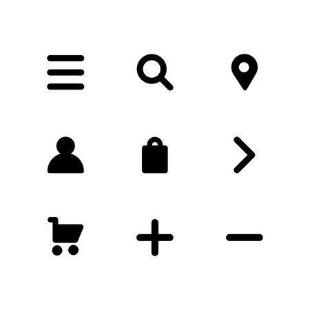 Vector icon set in flat design. Ui social icon set isolated for web or app design.のイラスト素材