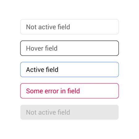 Text input vetor set. States of text fieldsのイラスト素材