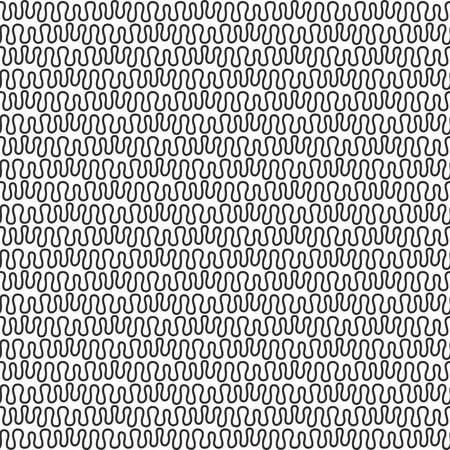 Black and white vector simple seamless wavy line patternのイラスト素材