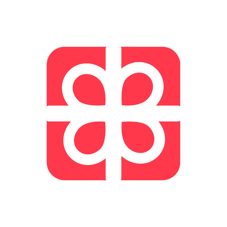 Gift present giftbox flat vector icon red on white backgroundのイラスト素材
