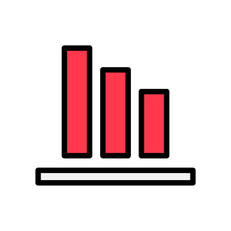 Graph down icon isolated on white background. Vector illustration.のイラスト素材