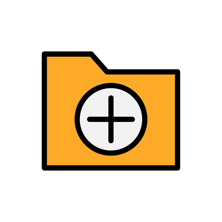 Add folder flat icon. Vector illustrationのイラスト素材