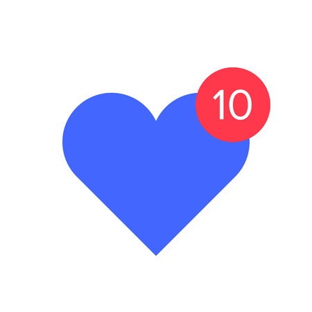 Heart with counter notification icon. Counter and heart symbol.のイラスト素材