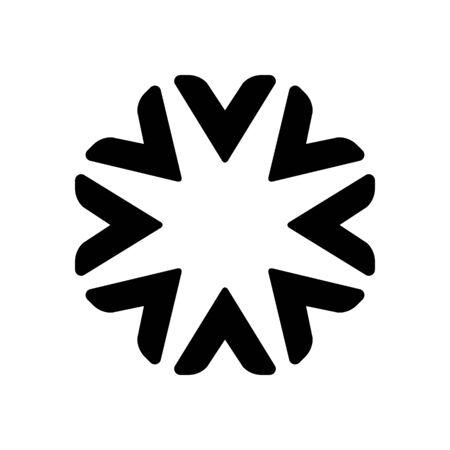 Star circle abstract vector logo design. Logo template professional business icon. Black floral logo conceptのイラスト素材