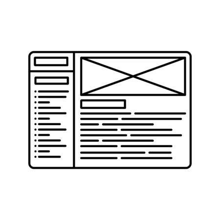 Website wireframe line icon. Outline illustration for website or logo design templateのイラスト素材
