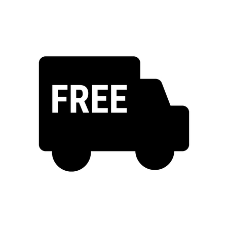 Free delivery icon isolated on white background. Vector illustration. Shipment car logoのイラスト素材