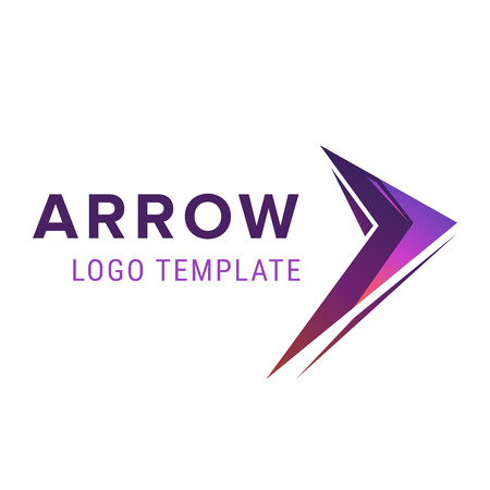 Arrow logo template. Abstract business logo icon design template with arrow.のイラスト素材