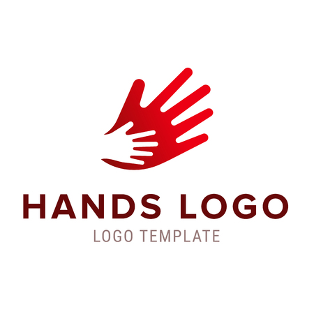 Hand to hand logo. Vector abstract logo design.のイラスト素材