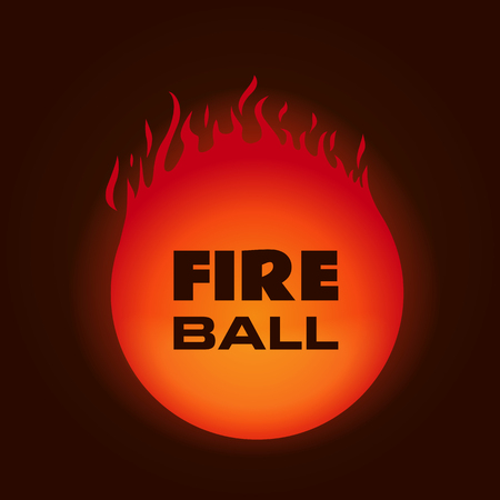 Fire ball. Vector illustration on dark backgroundのイラスト素材