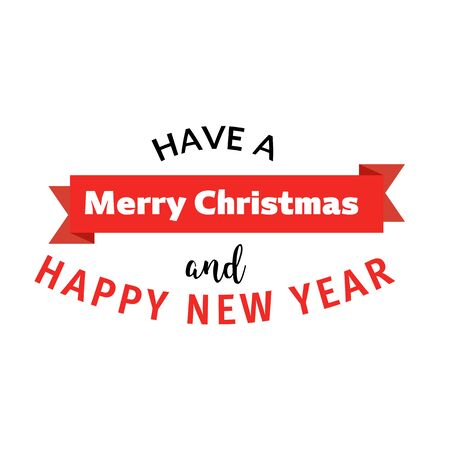 Have a Merry Christmas and Happy New Year vintage background with typography and ribbonのイラスト素材