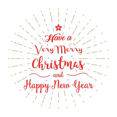 Have a Very Merry Christmas and Happy New Year vintage background with typography and linesのイラスト素材