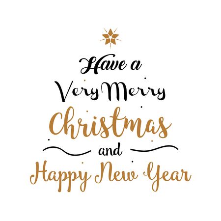 Vector illustration Have a Very Merry Christmas and Happy New Year vintage background with typography and lines for banner, promo flyer, greeting card or other designのイラスト素材