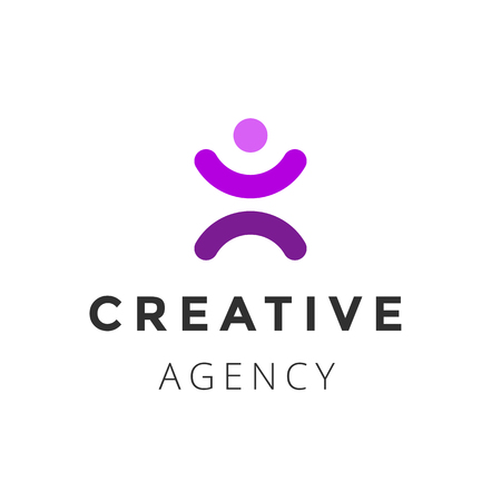 Creative agency logo design template. Vector illustrationのイラスト素材