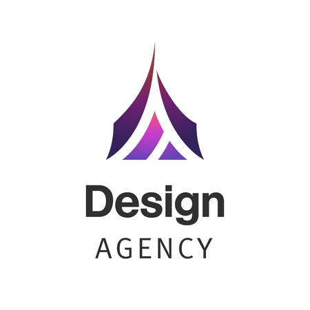 Letter A company logo design template. Triangle pyramid agency logo designのイラスト素材