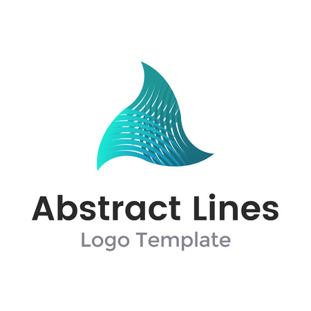 Logo design vector illustration. Twisted triangle from lines logo design. Vector illustration of urban triangular shape form for logo template or other designのイラスト素材