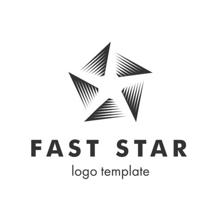 Stylized linear shape star logo design template.のイラスト素材